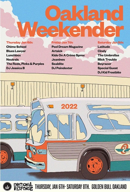 Slumberland Records & Emotional Response announce 3-day Oakland Weekender fest in January