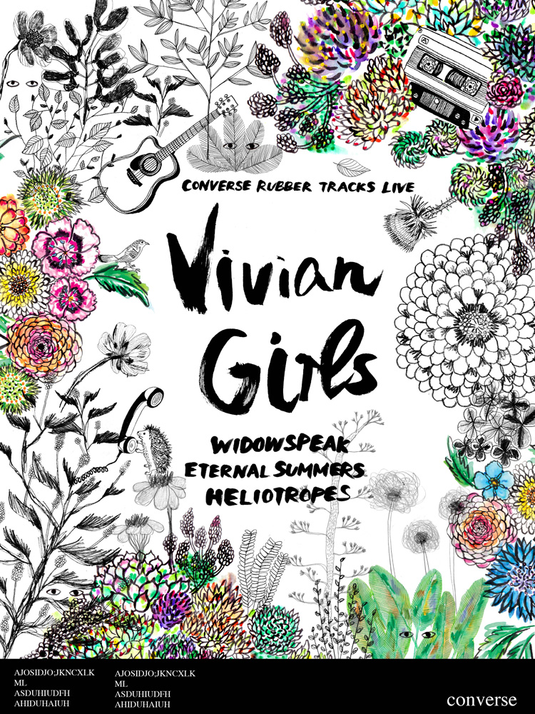 Vivian Girls playing free Converse Rubber Tracks show in Brooklyn, NY on Feb. 15