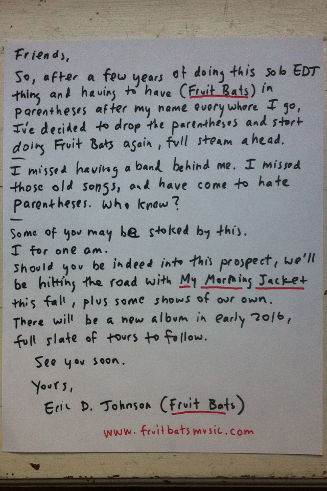 Fruit Bats returns from hiatus, announces tour dates w/ My Morning Jacket