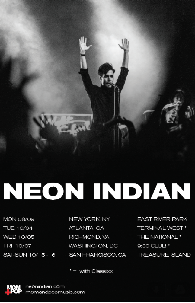 Neon Indian announces select East Coast dates w/ Classixx, playing Treasure Island