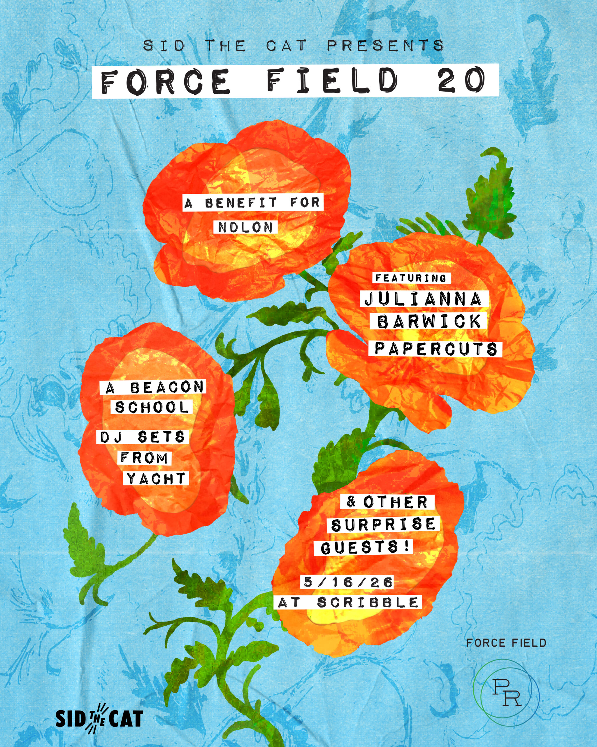 Force Field announces 20th Anniversary Concert & Art Show at Scribble in LA on May 16, presented by Sid The Cat